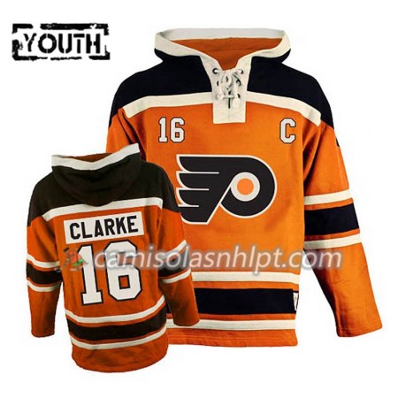 Camisola Philadelphia Flyers Bobby Clarke 16 Laranja Sawyer Hoodie - Criança